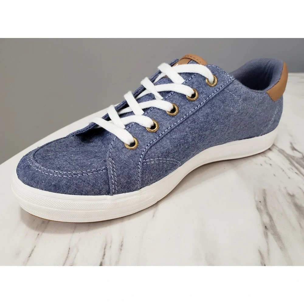 NEW NO BOX SIZE 7 KEDS Chambray Lace-Up Sneaker Boat Shoe Womens Blue
